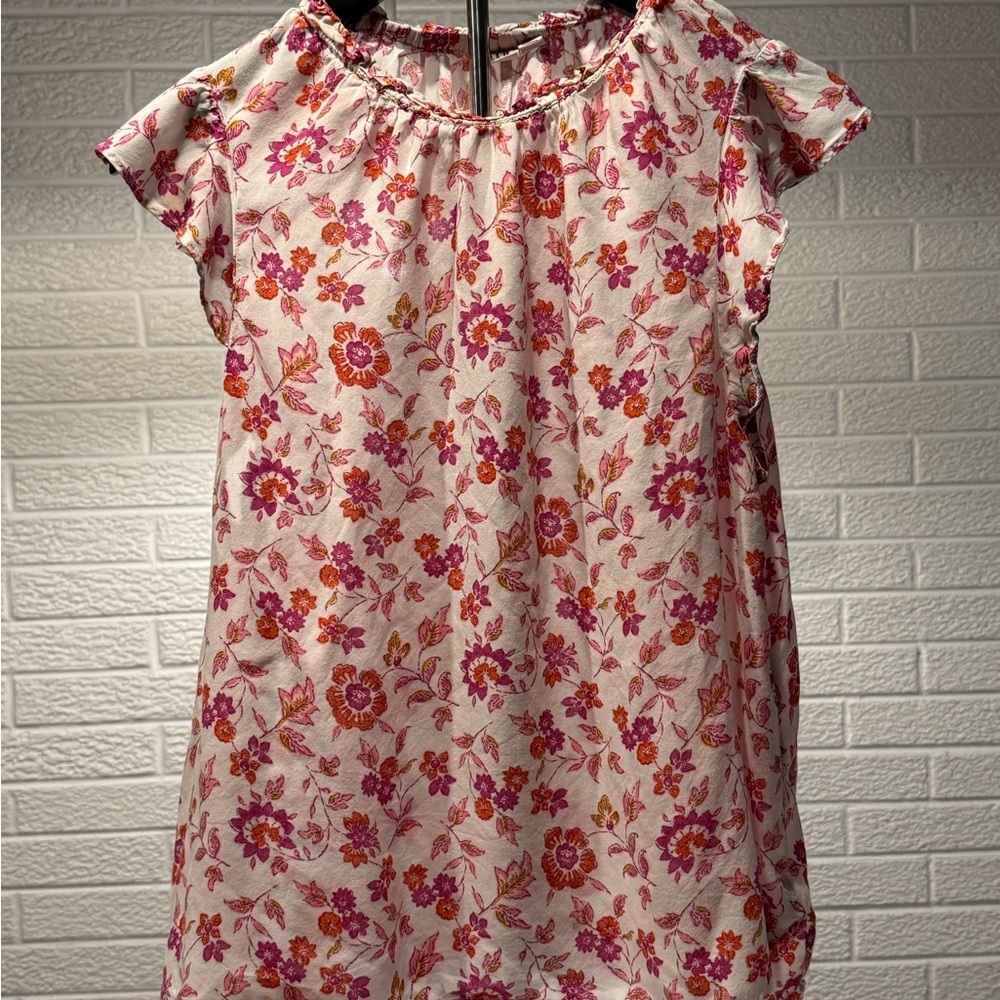 GAP Pink and Red Ruffled Tiered Top